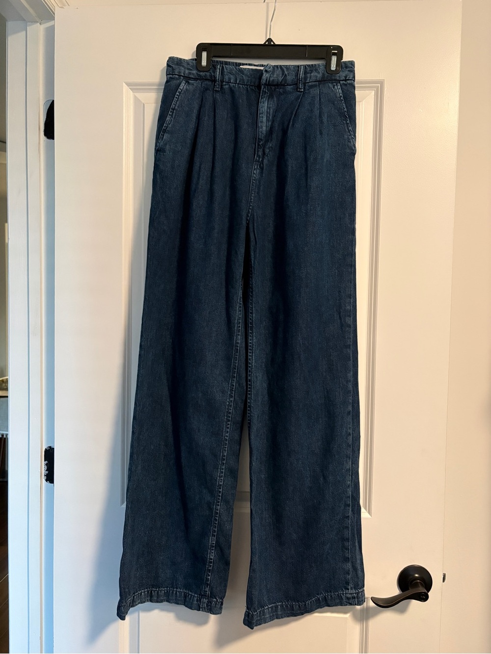 GAP Ultrasoft Denim Pleated Wide Leg Trouser Jeans